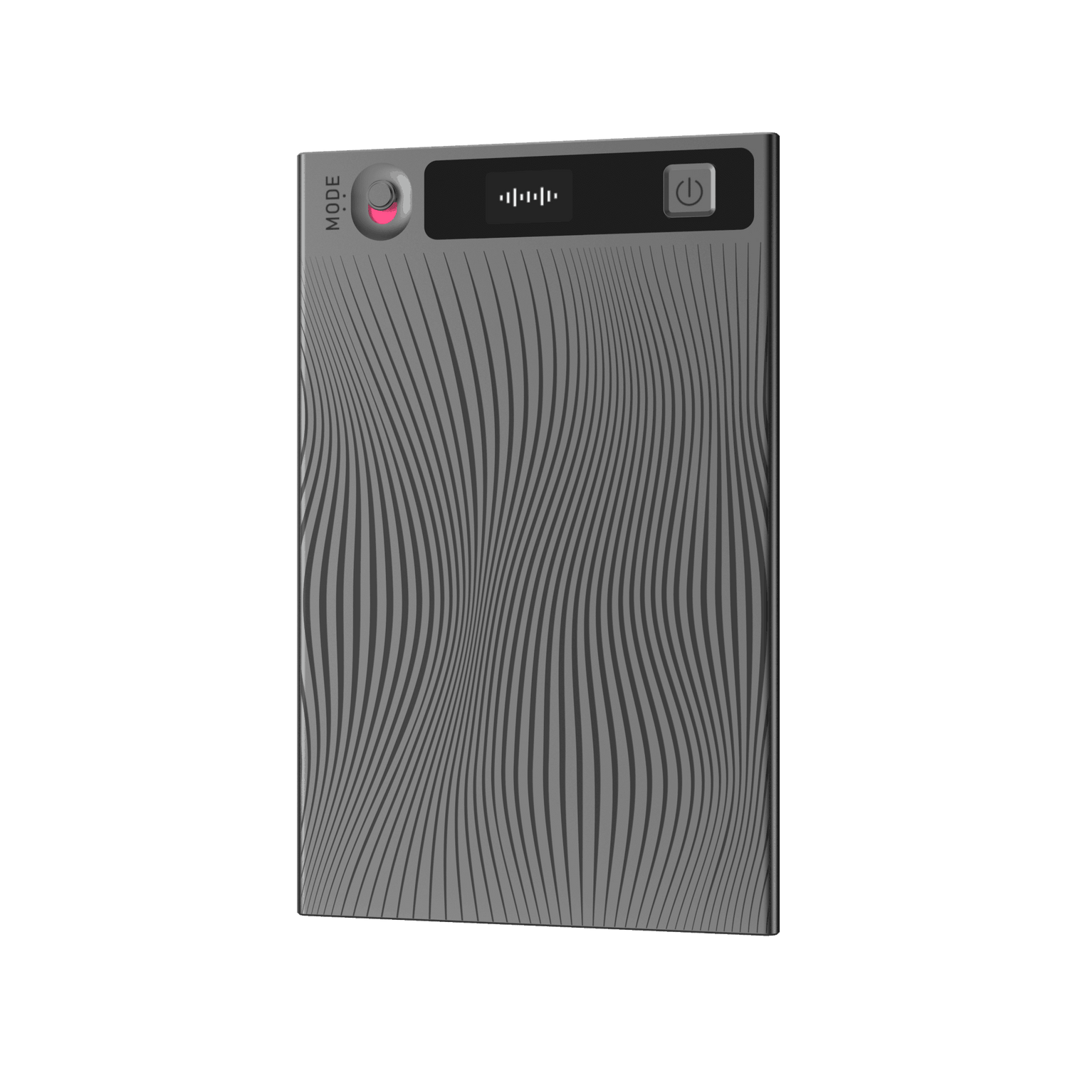 TicNote card-shaped recorder showing mode button and recording display
